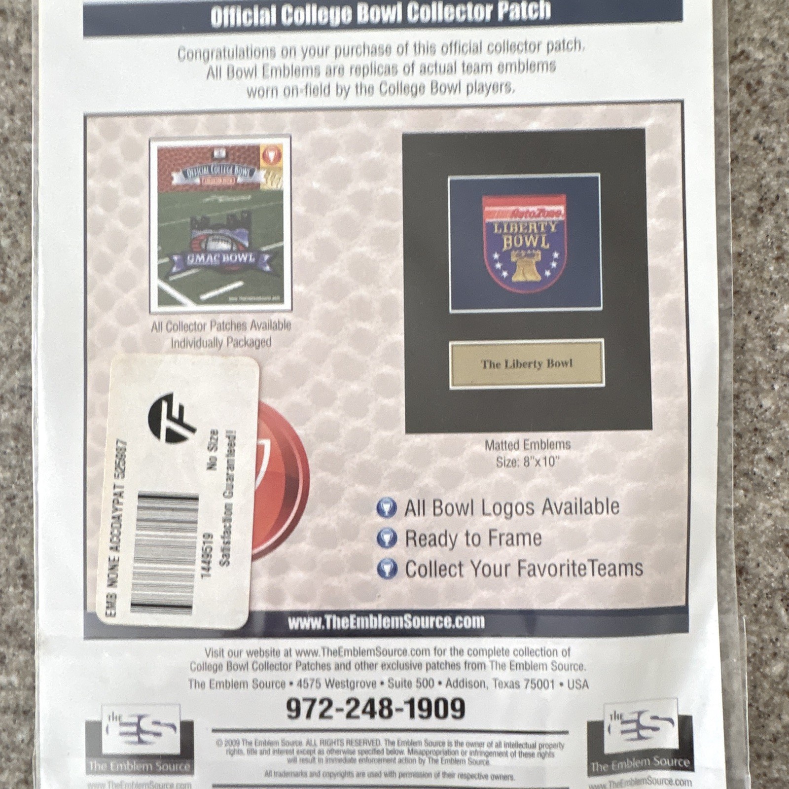 2009 The Emblem Source Officially Licensed Orange Bowl College Football Patch