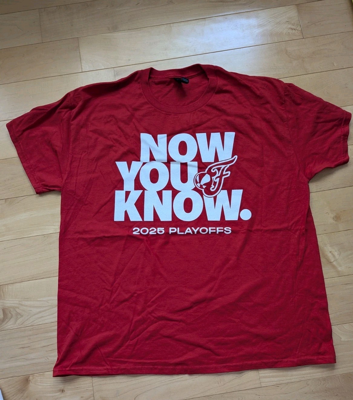 Indiana Fever NOW YOU KNOW 2025 WNBA PLAYOFFS XL Red T-Shirt