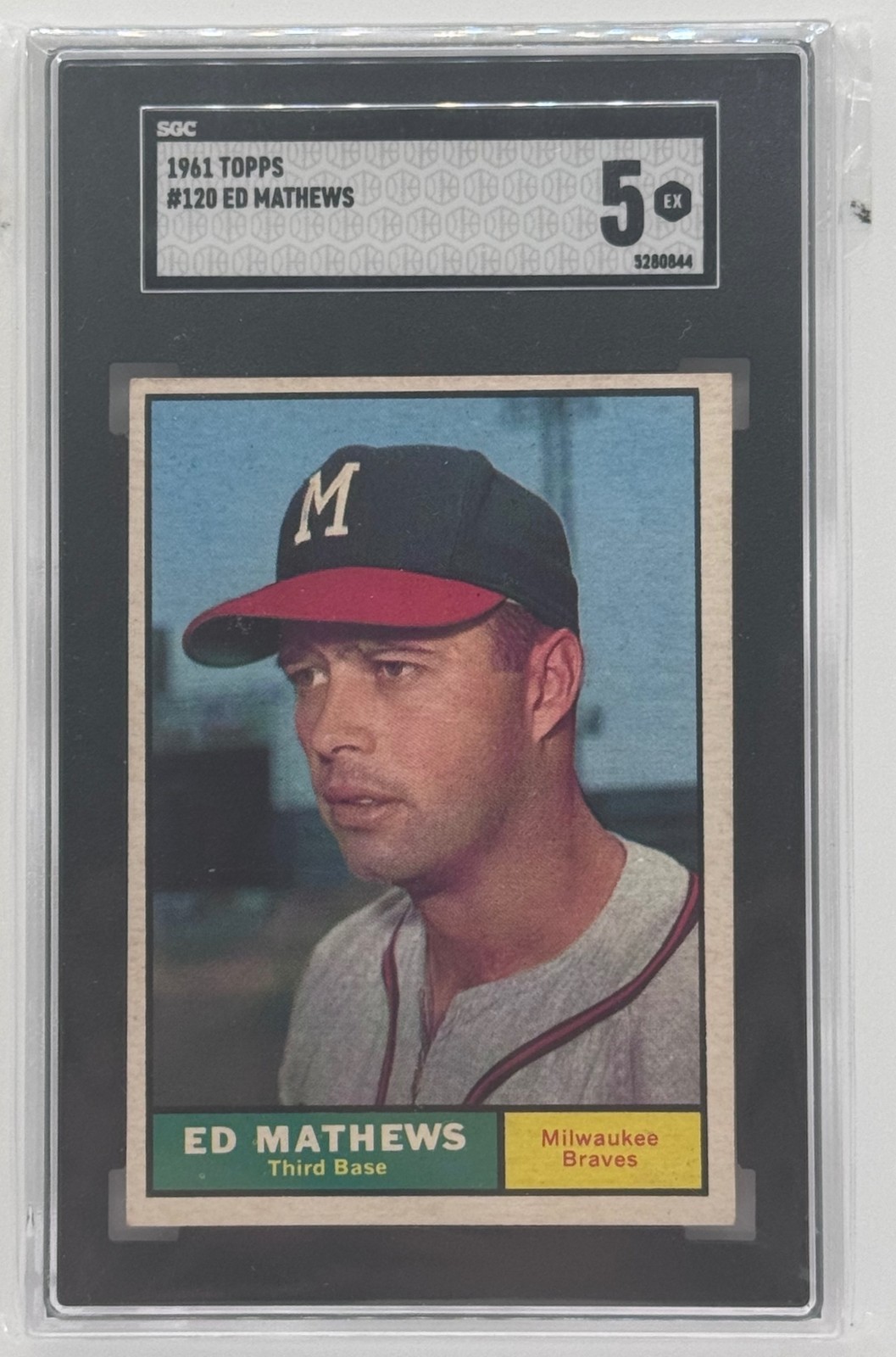 1961 Topps Ed Mathews #120 Milwaukee Braves SGC 5
