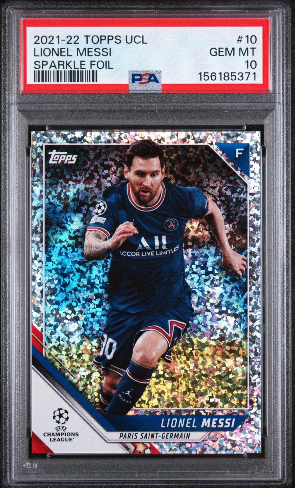 2021-22 Topps Uefa Champions League – Lionel Messi #10 Sparkle Foil