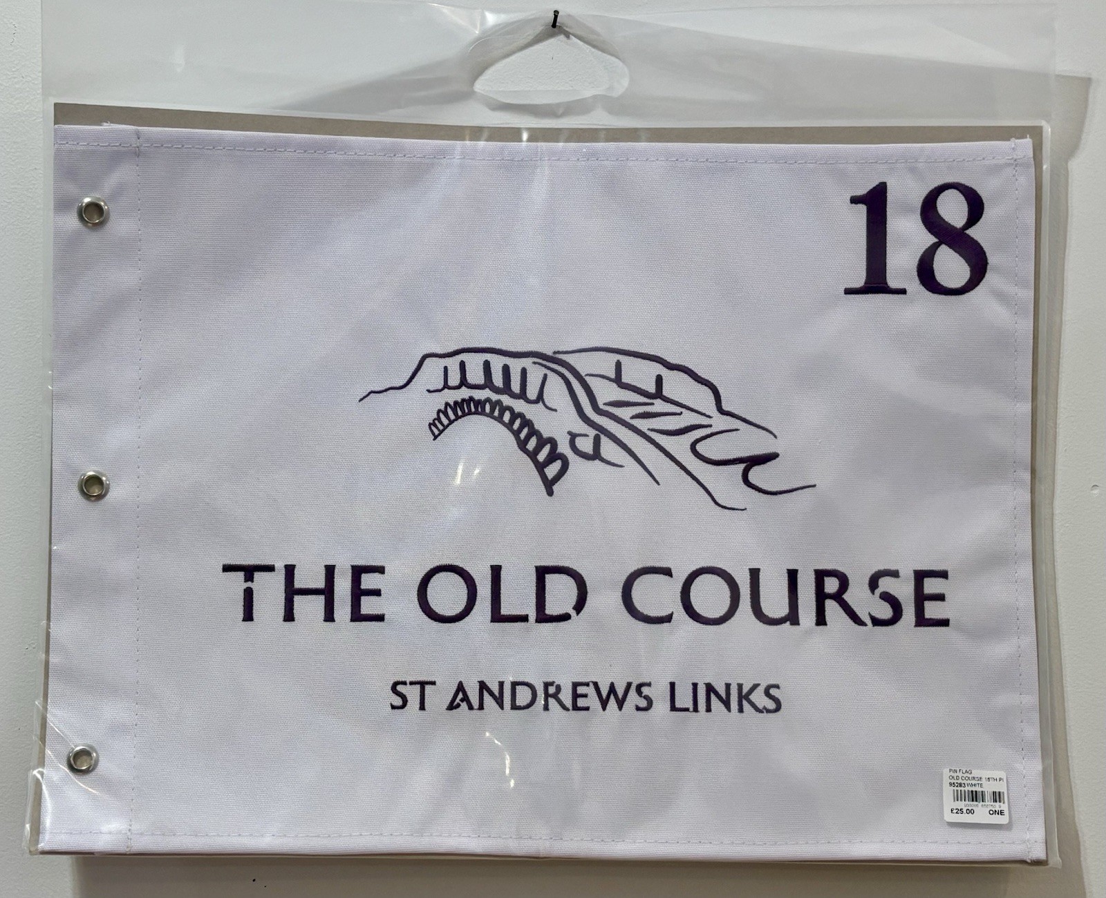 New Canvas Embroidered 18th Hole Pin Flag St Andrews Old Course, Swilken Bridge