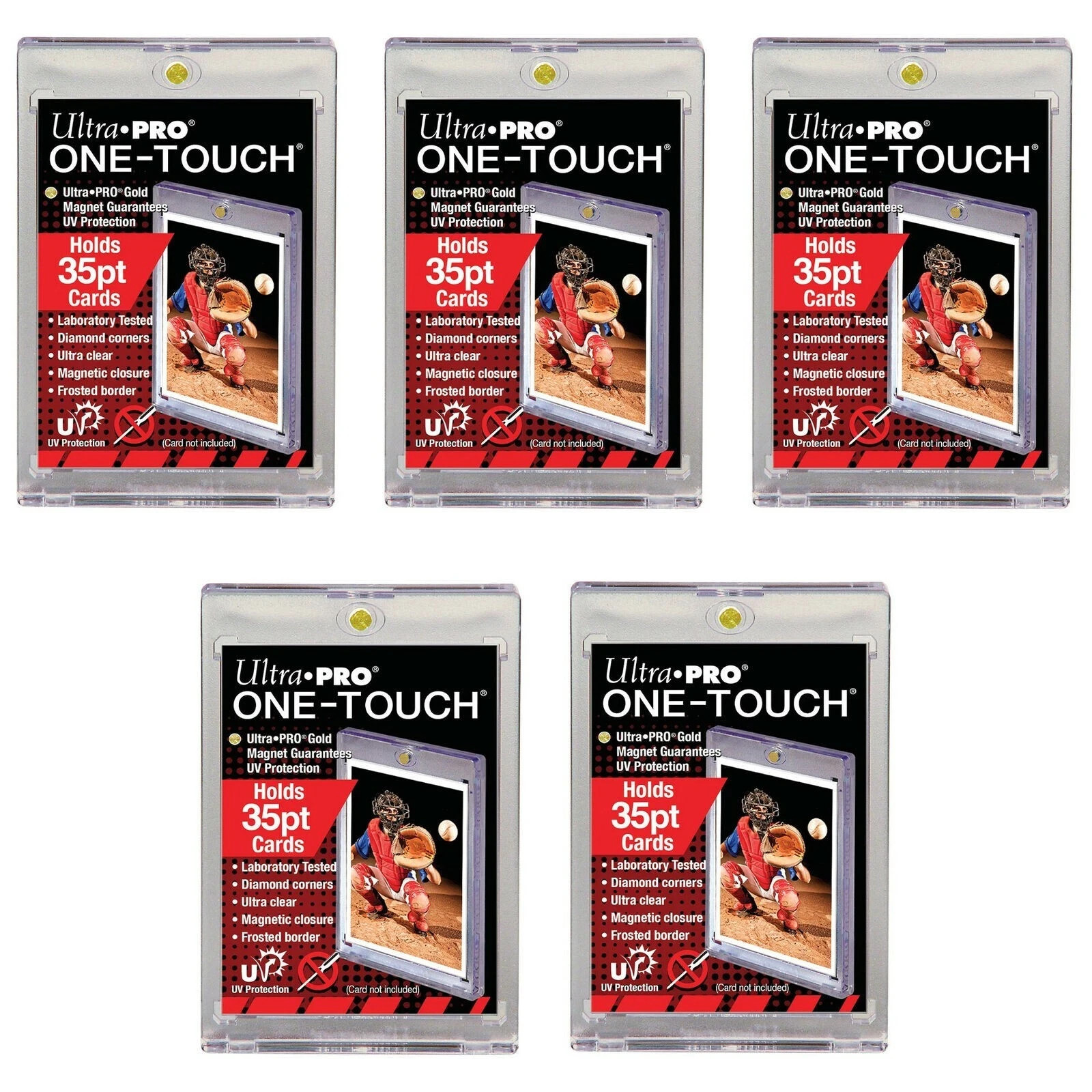 Lot of 5 Ultra Pro One-Touch Magnetic Card Holder 35pt Point