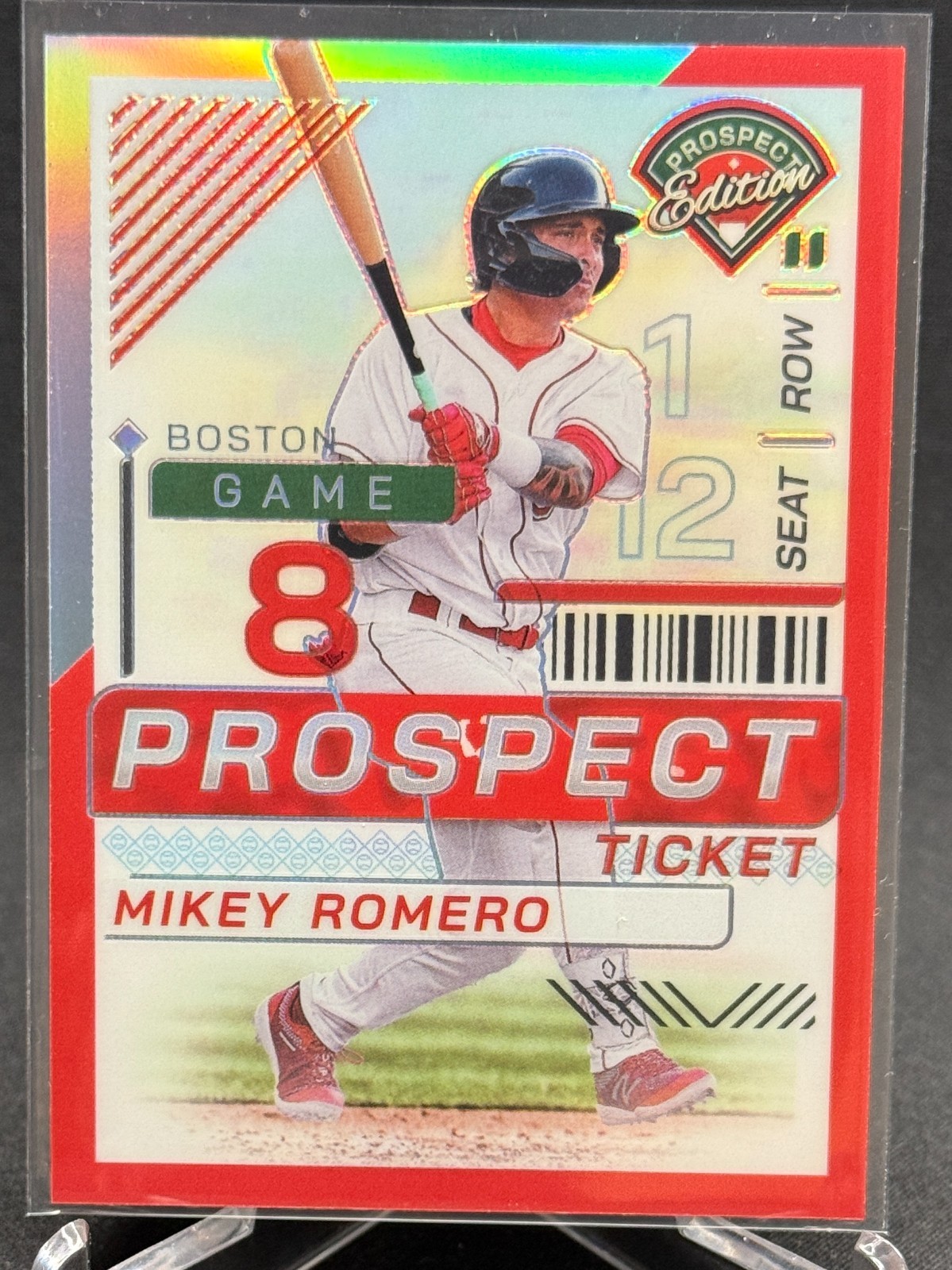 2024 Panini Prospect Edition – Mikey Romero – Holo – Red Prizm /199 – Red Sox