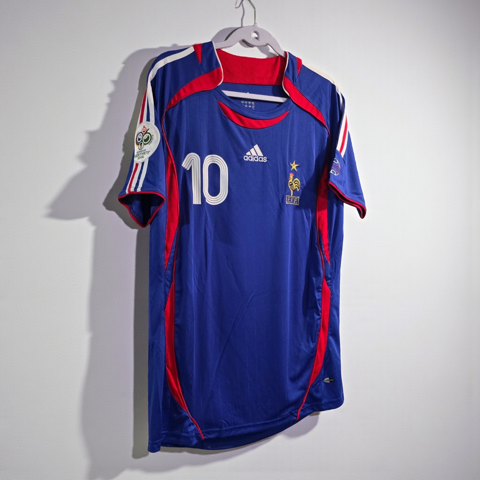 FRANCE HOME World Cup 2006 – Football Soccer – ZIDANE # 10 – 2XL (Run Small)