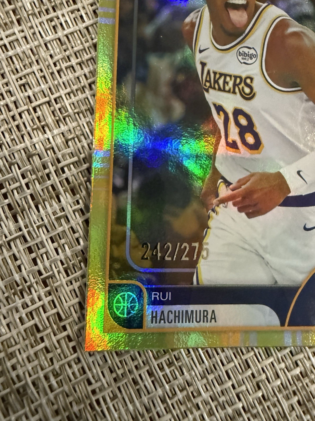 2025-26 Topps NBA Hoops Rui Hachimura Rainbow Yellow 177/275 #1 LA Lakers