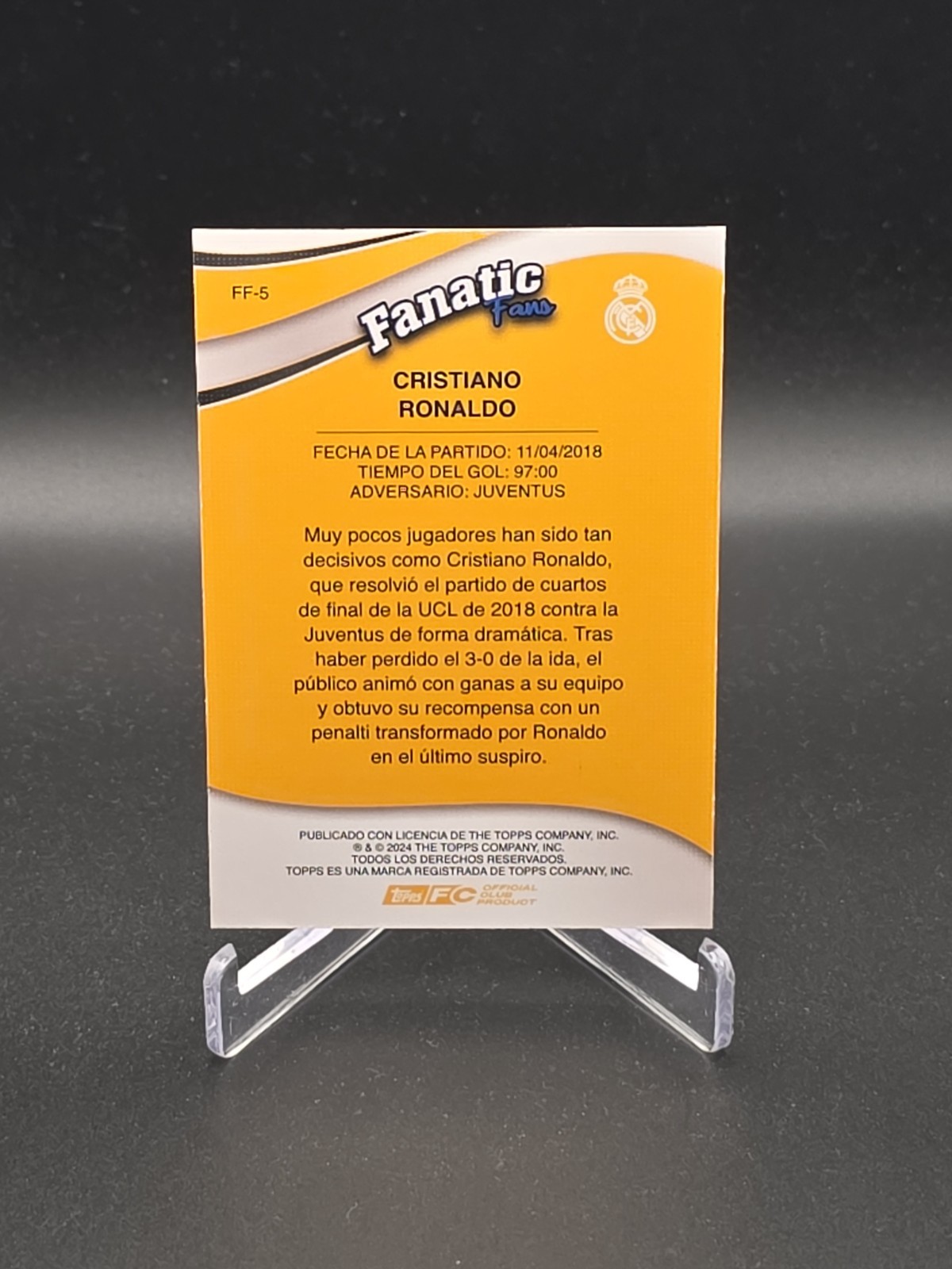2024-25 Topps Real Madrid C.F. Fan Set – Fanatic Fans Cristiano Ronaldo #FF-5
