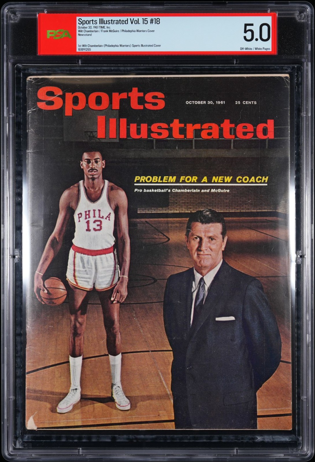 PSA 5.0 Sports Illustrated Oct 1961 Wilt Chamberlain 1st cov NEWSSTAND Magazine