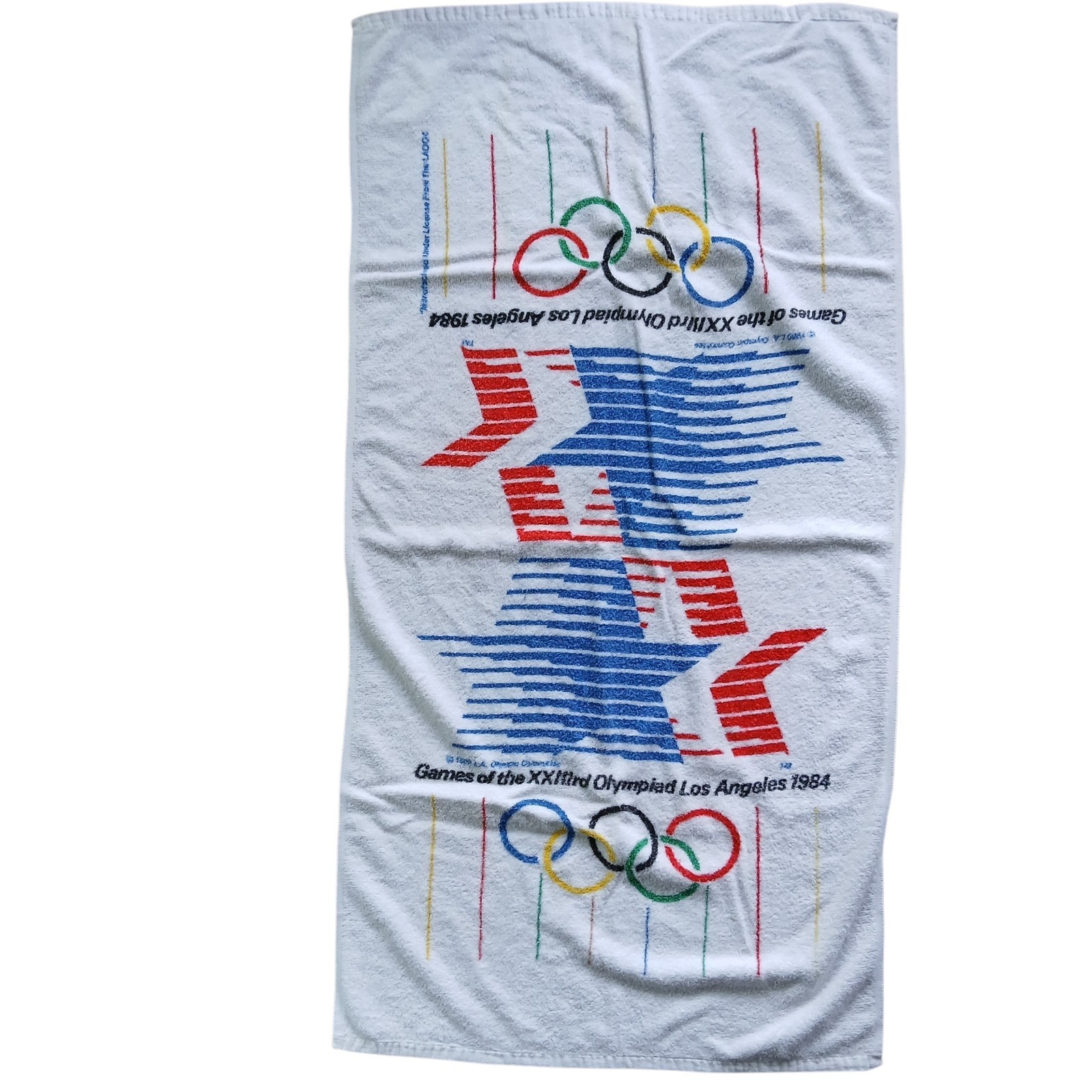 Vintage Olympics Los Angeles Towel 1984 Beach XXIII Olympiad Games Star