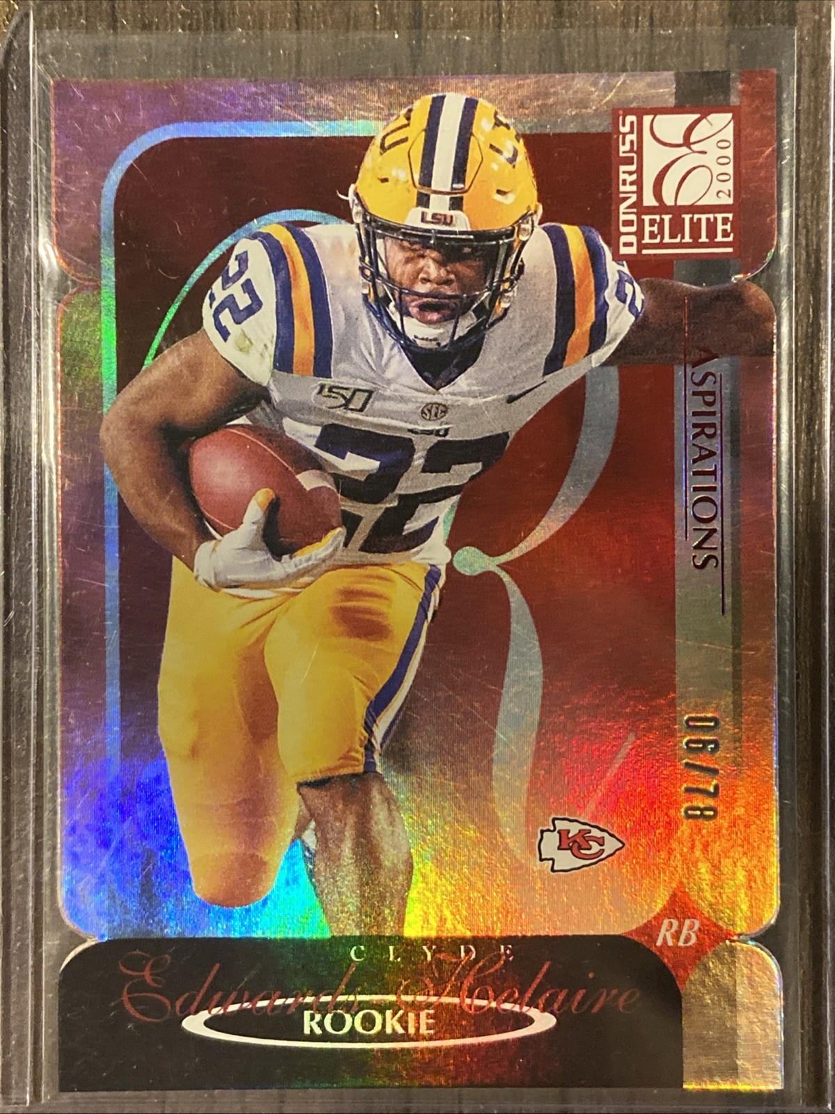 2020 Donruss Elite 2000 Rookies Aspirations Die-Cut /78 Clyde Edwards-Helaire RC