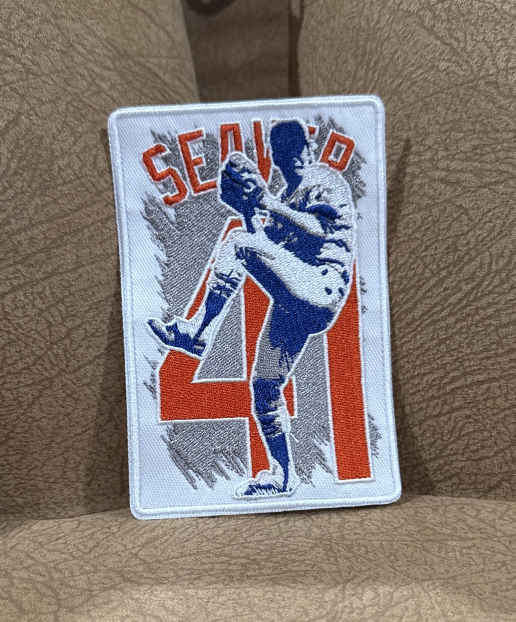 Tom Seaver #41 HOF New York Mets Logo Iron On Patch Jersey Patch MLB RARE