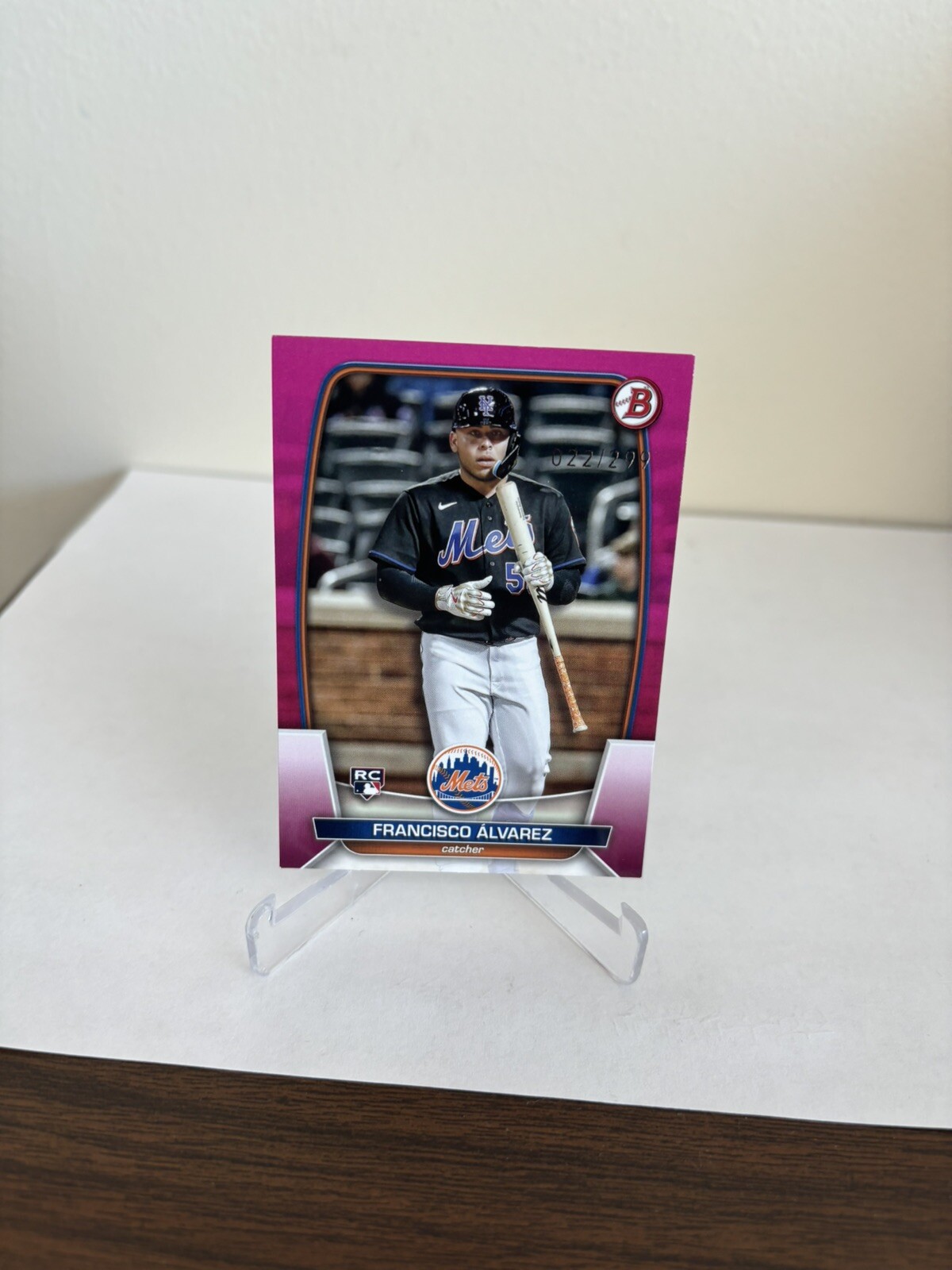 2023 Bowman Purple Francisco Alvarez #/299 Rookie #49 METS EX/NM