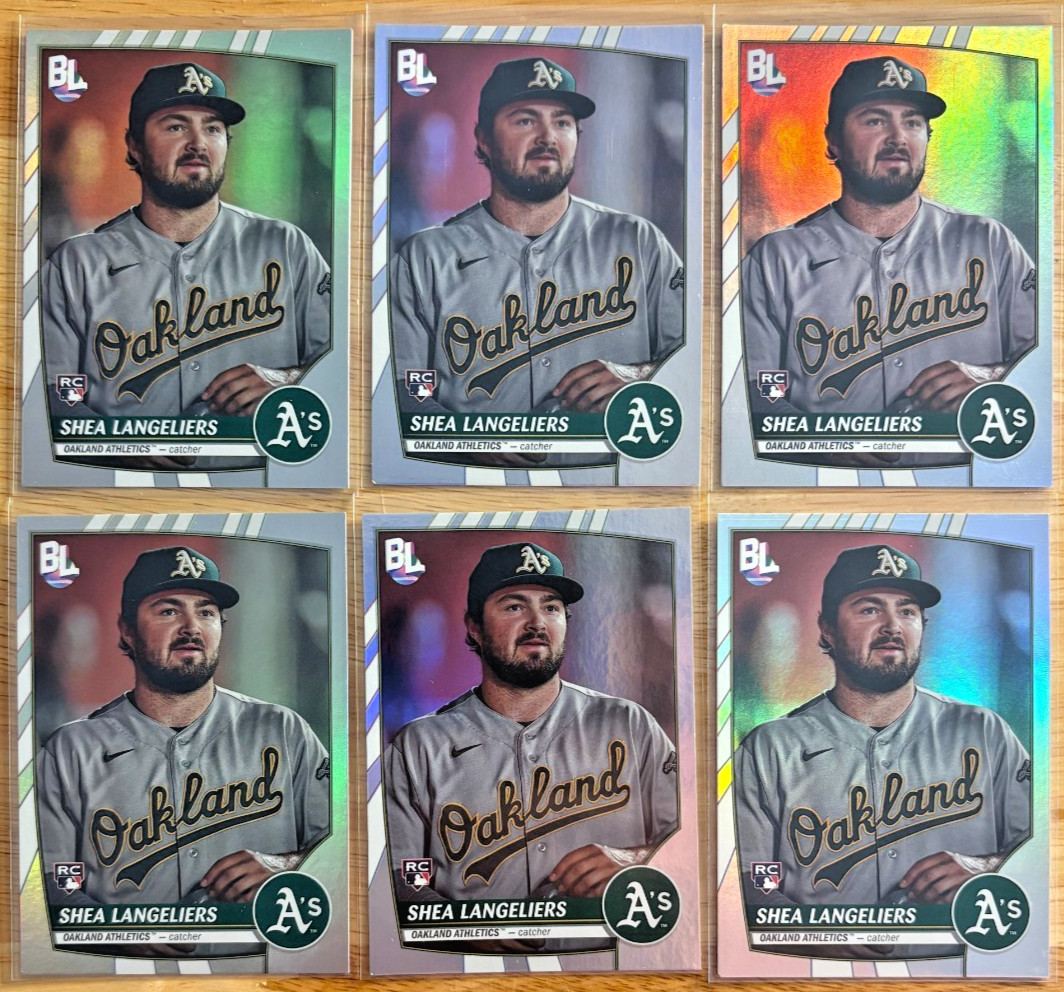 (6x) Shea Langeliers 2023 Topps Big League RAINBOW FOIL Rookie Card Lot (RC)