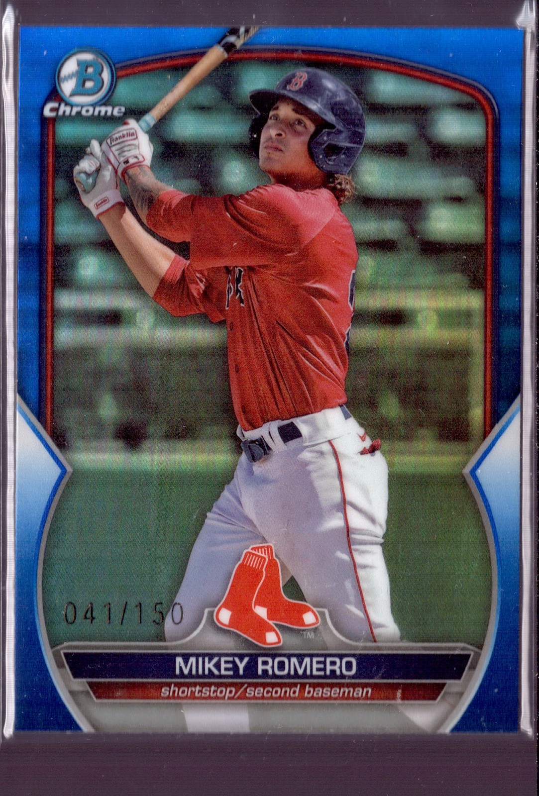 2023 Bowman Draft #BDC-58 Mikey Romero Chrome Blue Refractor #/150