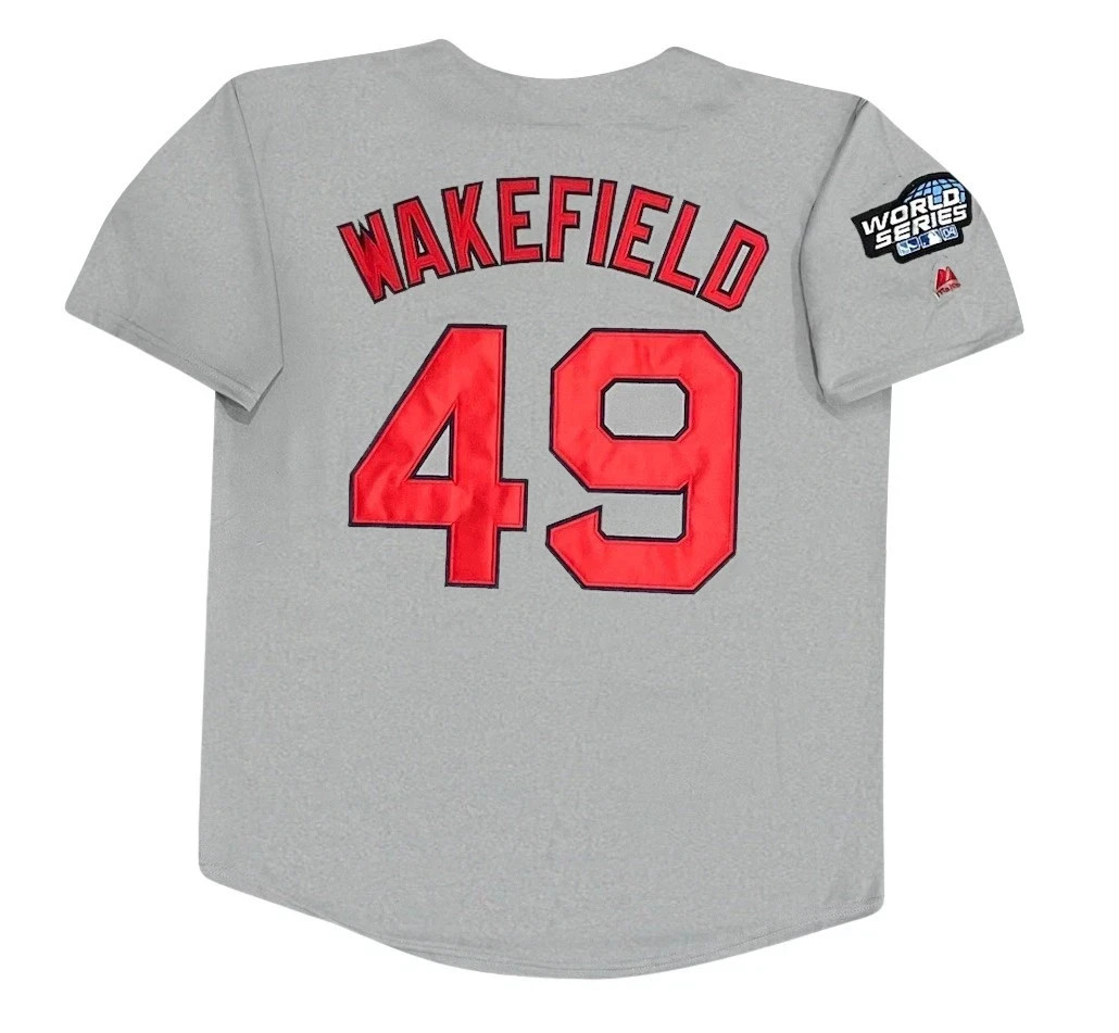 Tim Wakefield 2004 Boston Red Sox Grey Road World Series Jersey Men’s (L-XL)