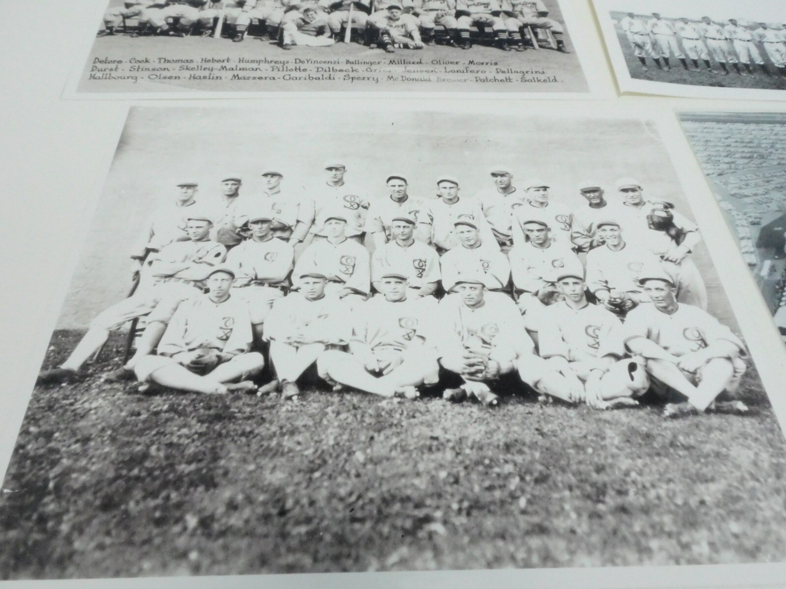 Lot of 6 Vintage Baseball Photos – Unknown Age, Estate Sale, Cubs, White Sox