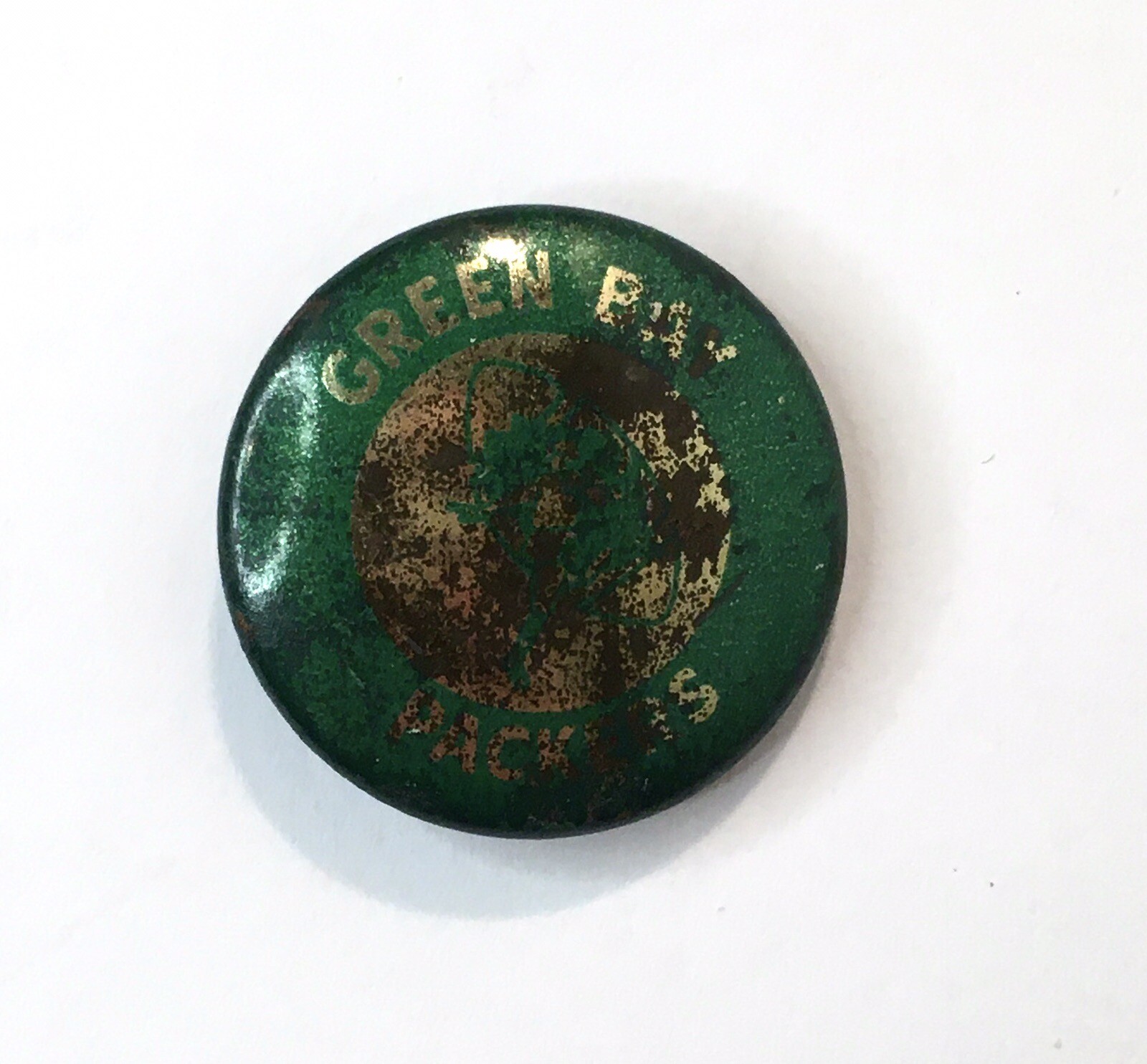 Vintage Green Bay Packers Football Button Pin Pre 1970 1″ Rough Shape