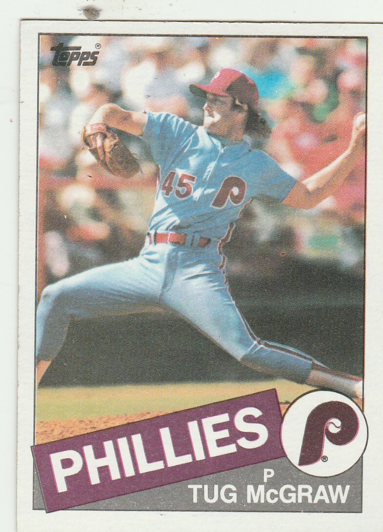 FREE SHIPPING-MINT-1985 Topps #157 Tug McGraw Phillies PLUS BONUS CARDS