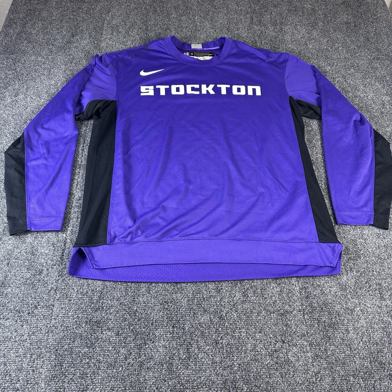 Nike Stockton Kings Team Issued Player Shirt Medium M Purple Long Sleeve