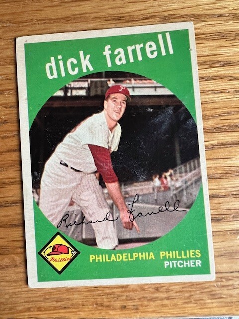 1959 TOPPS #175 DICK FARRELL PHILLIES grey back