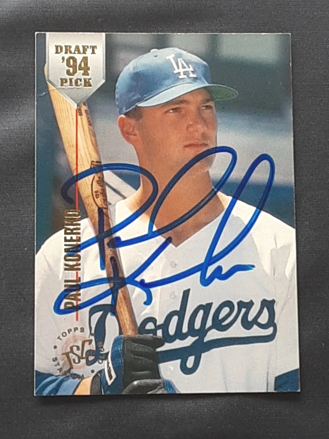PAUL KONERKO WHITE SOX SIGNED AUTOGRAPHED 1994 STADIUM CLUB DRAFT ROOKIE CARD
