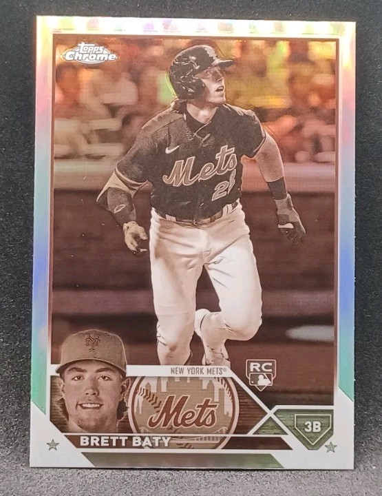2023 Topps Chrome #204 Brett Baty Sepia Refractor RC