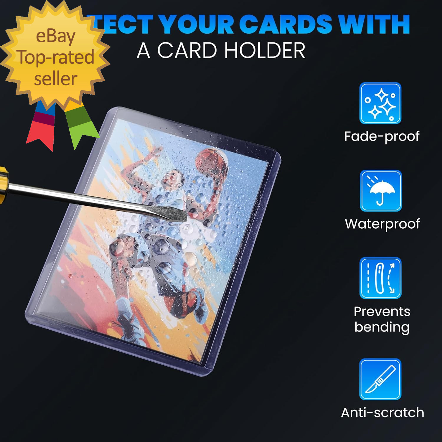 200 Card Sleeves Top Loaders for Cards, 3″ X 4″ Hard Plastic Toploaders, Basebal