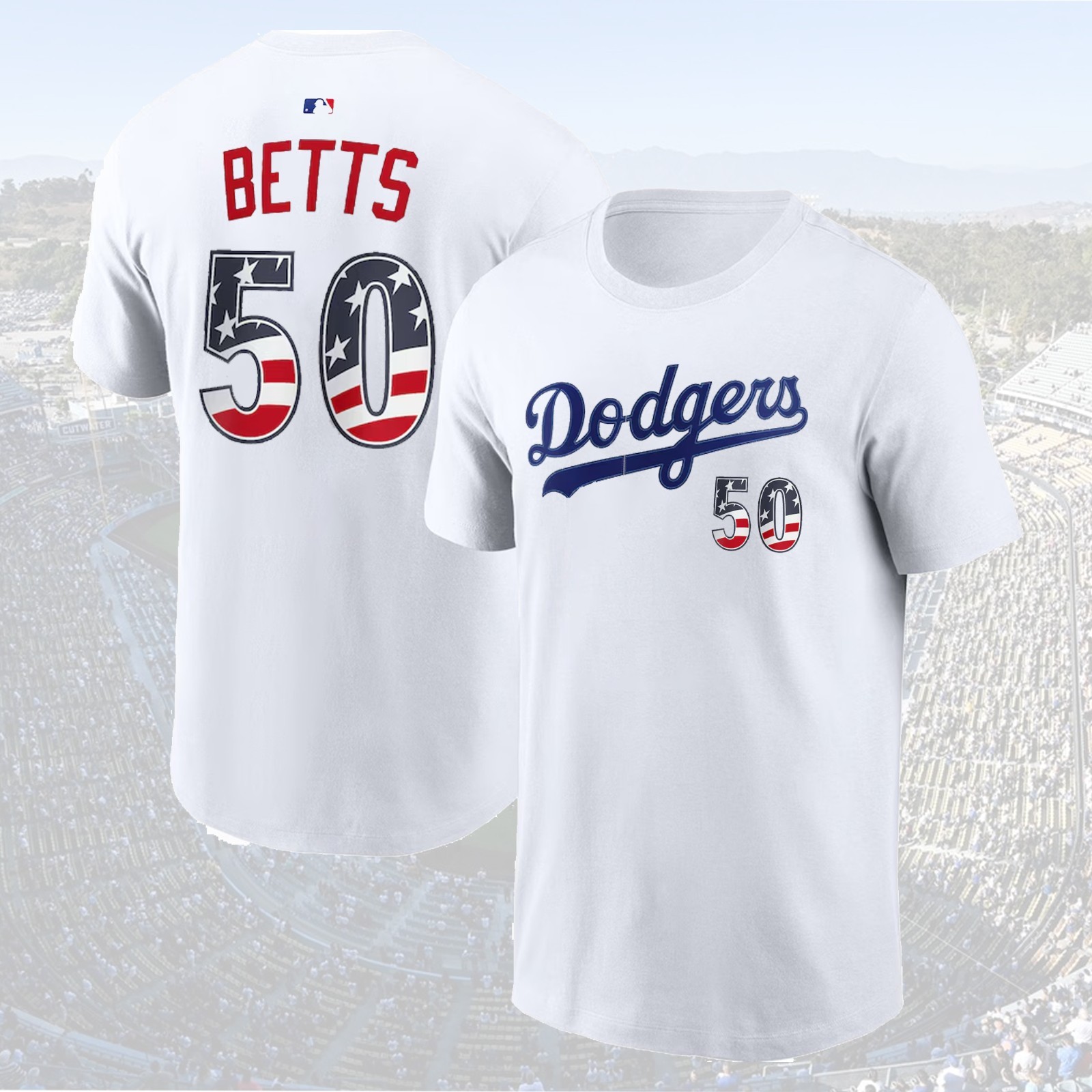 Los Angeles Dodgers USA 250 Fourth of July Name & Numb: Betts, Freeman, Yamamoto