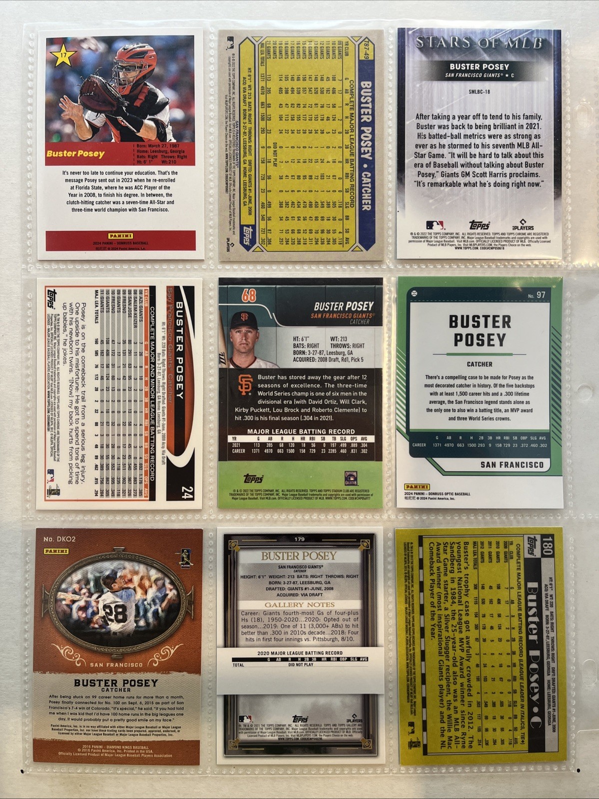 Buster Posey 9 Card Lot