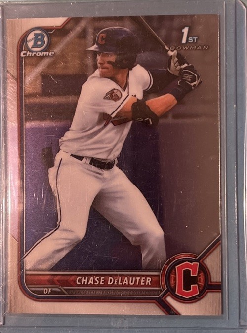 2022 Bowman Draft -Chrome Chase Delauter #BDC-49 (RC) ROOKIE CLEVELAND GUARDIANS