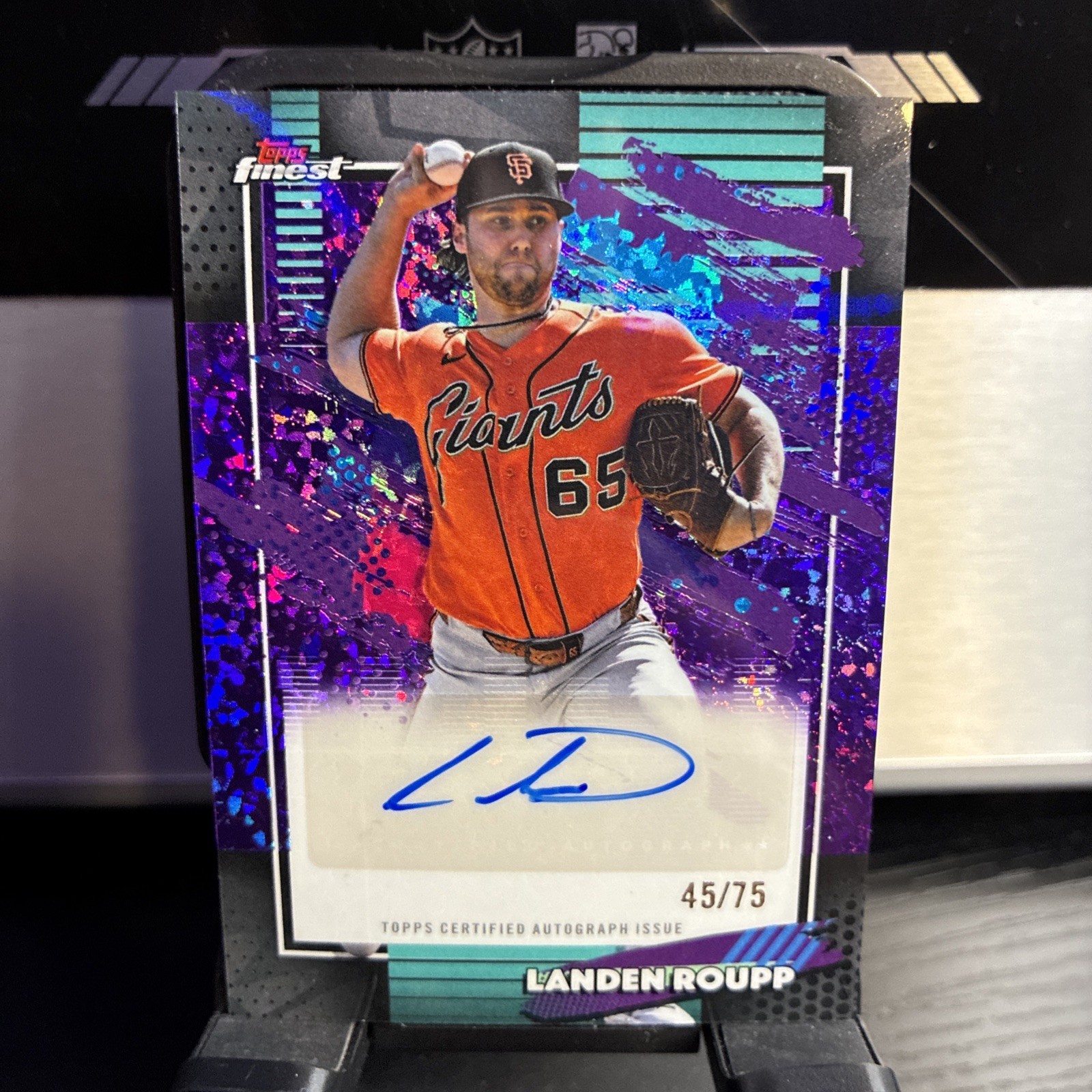 2026 Topps Finest Landen Roupp #FMA-LRO Purple Mini Diamond Auto /75 Giants