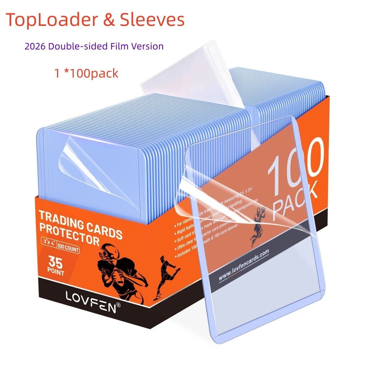 100/200/500/1000CT 3×4 Laminated Film Toploaders & Sleeves For 35pt Trading Card