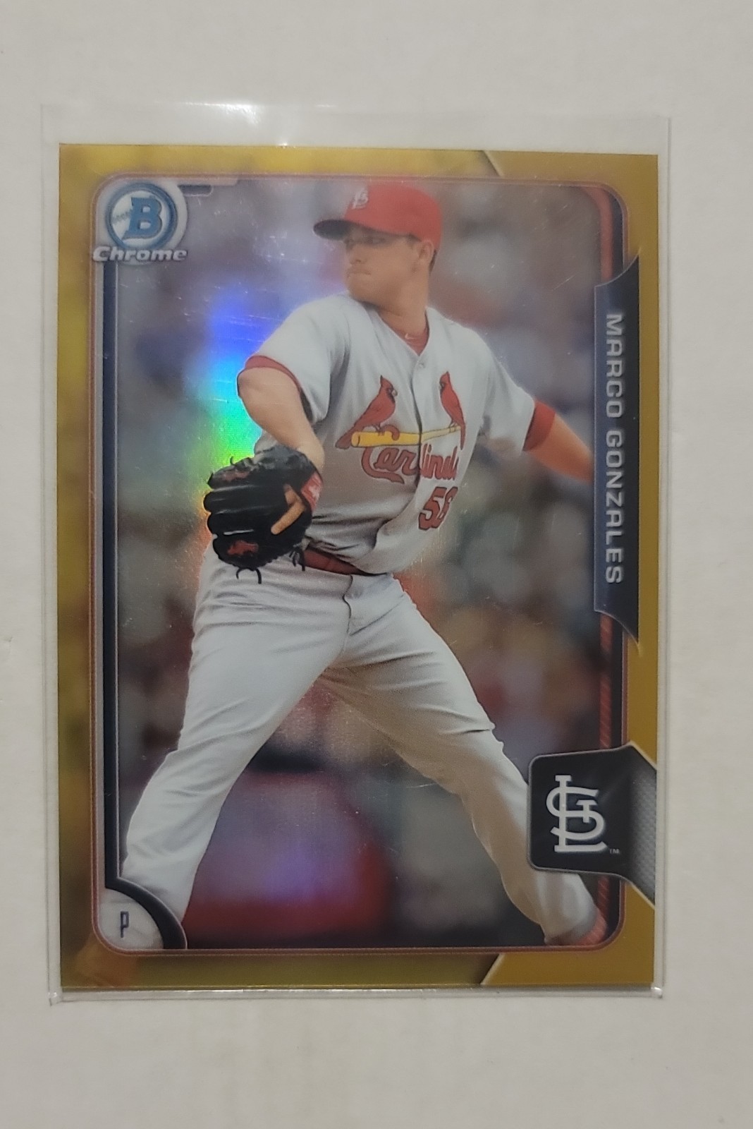 2015 Bowman – Chrome Prospects Marco Gonzales #BCP14 Gold Refractor /50 (RC)