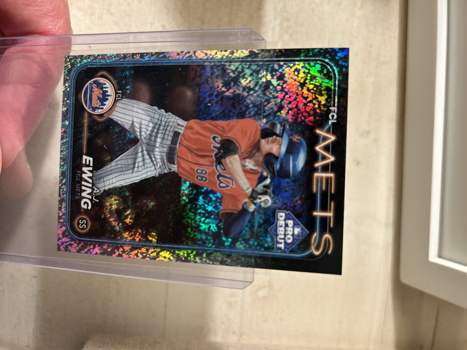 AJ Ewing SPARKLE FOIL 2024 Topps Pro Debut PD-48 FOUR/175 METS Non Auto NM-MT