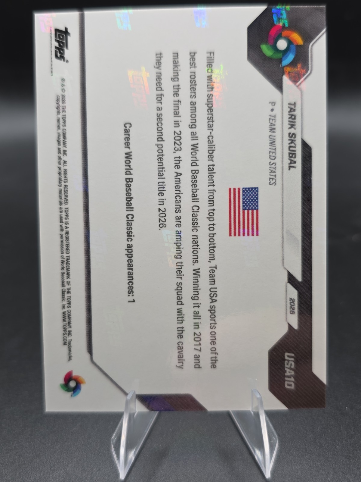 2026 Topps Now World Baseball Classic Team USA – Tarik Skubal #USA10 /20322
