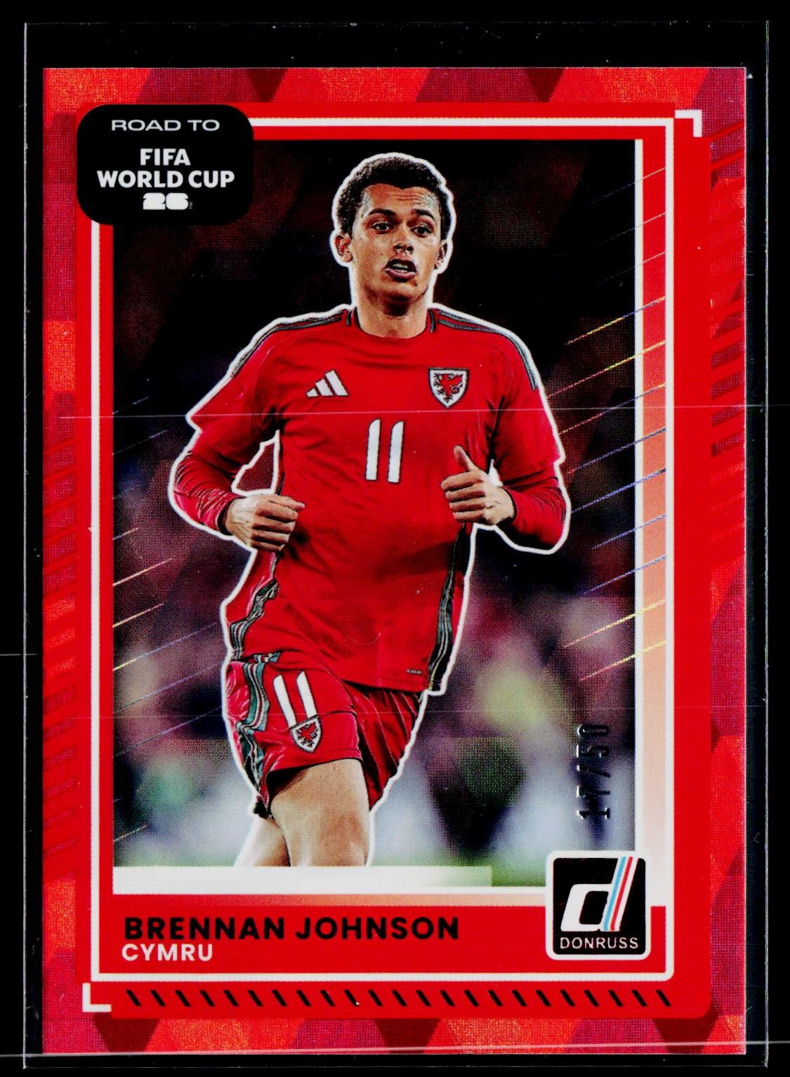 2025-26 Donruss Road to FIFA World Cup #1 Brennan Johnson Red Cubic /50