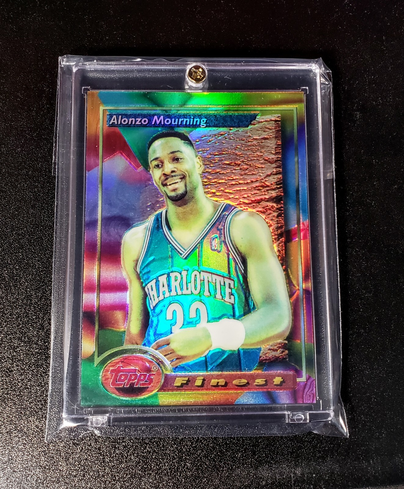 ALONZO MOURNING 1993-94 FINEST REFRACTORS #201 🔥 CHARLOTTE W/PROTECTIVE CASE