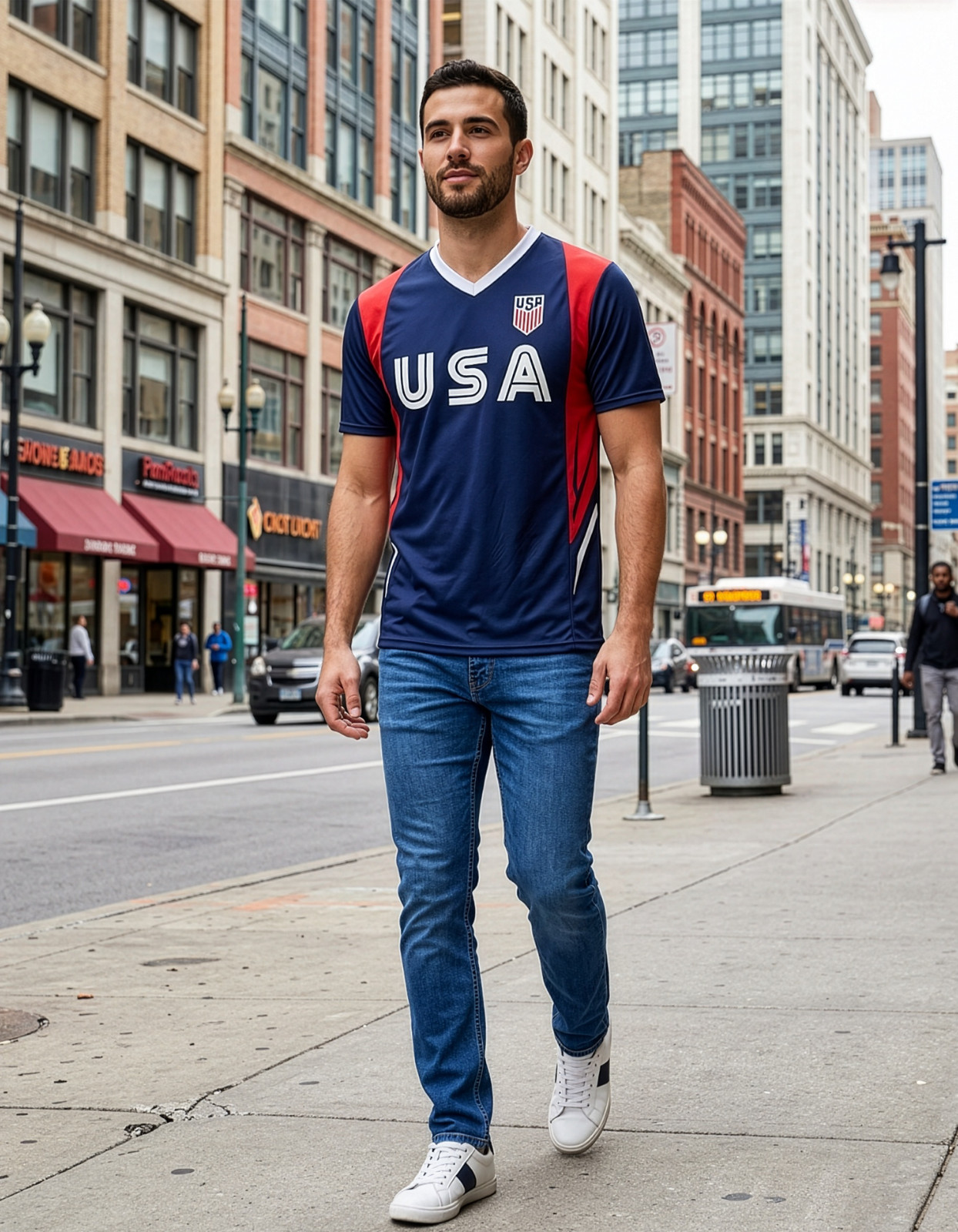Icon Sports Gio Reyna #7 USA Soccer Jersey Navy Officially Licensed