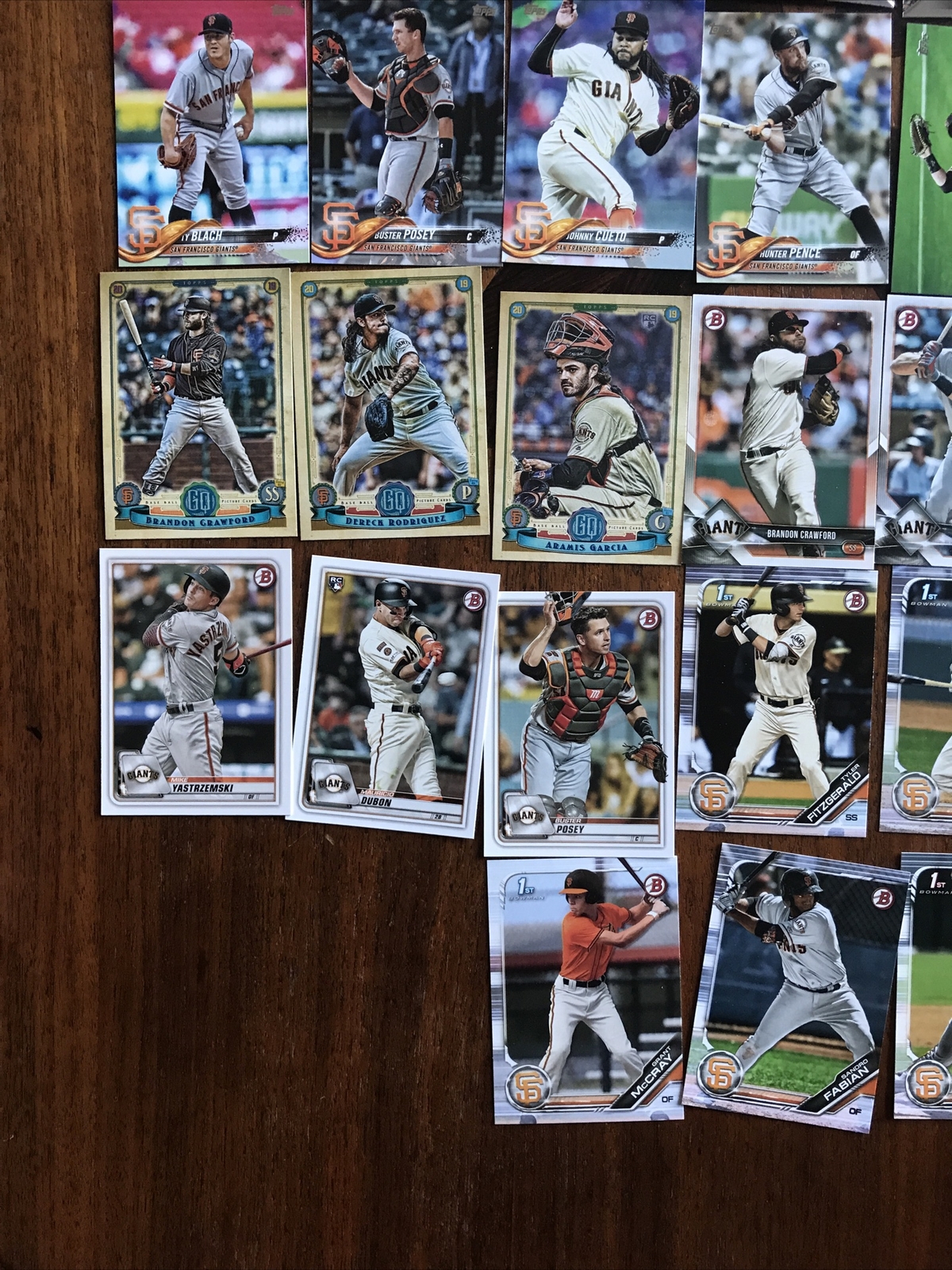 San Francisco Giants Cards Includes Posey, Bishop, Webb, Dubon Option #1