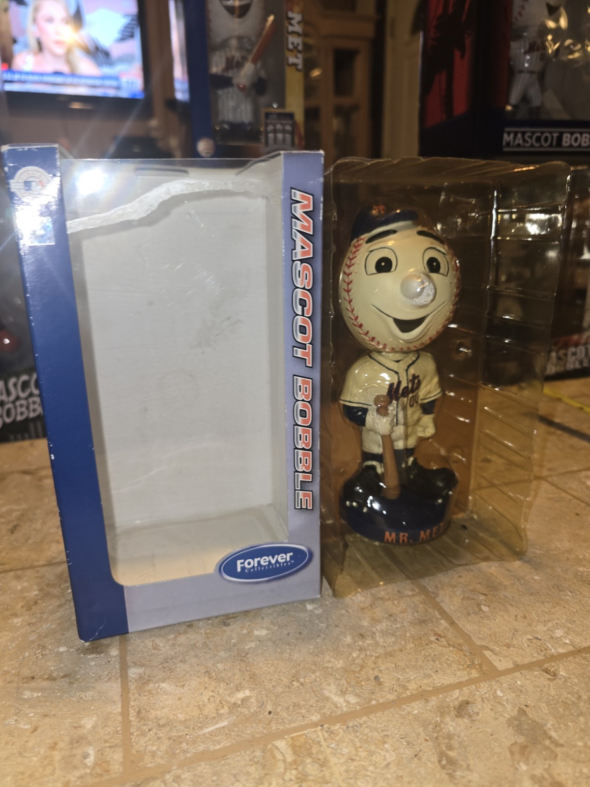 Mr Met Mascot Bobble 2006 Forever Collectibles NY New York Mets Bobble head Foco