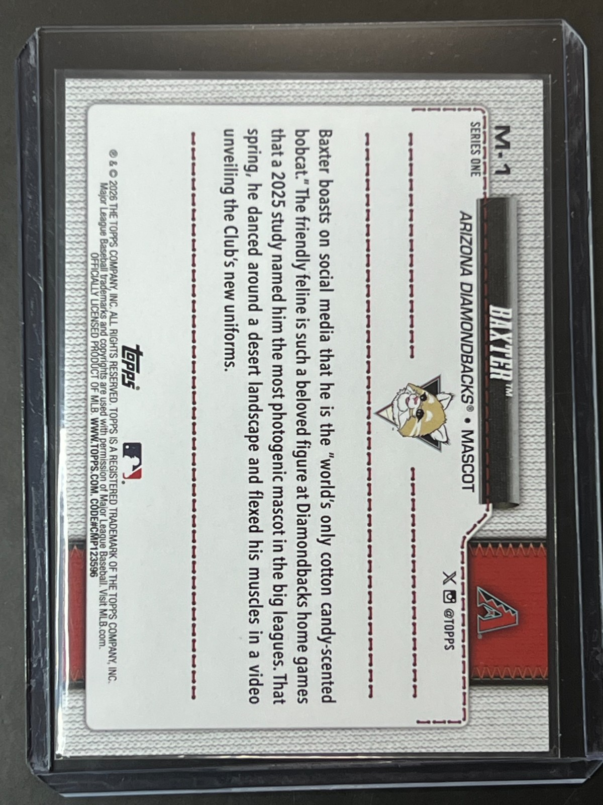2026 Topps Series 1 #M-1 Baxter – Arizona Diamondbacks Mascot