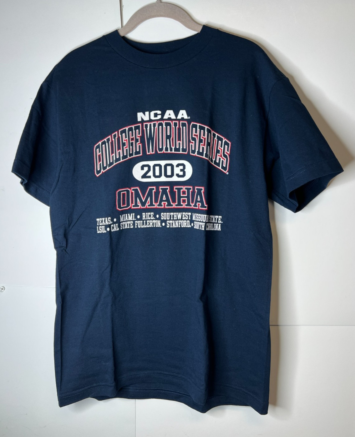 Vintage NCAA College World Series 2003 Omaha Baseball Navy T-Shirt Size Medium