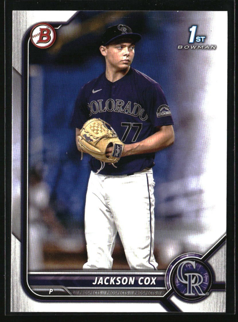 2022 Bowman Draft Jackson Cox #BD-174 Colorado Rockies