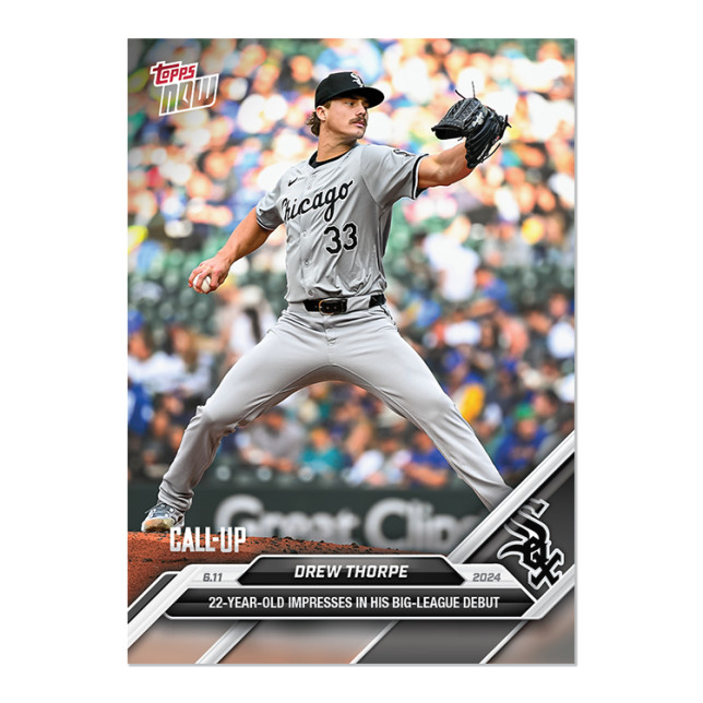 2024 Topps Now 291 Drew Thrope 22 Year Old Pitches in MLB Debut-Free Ship Always