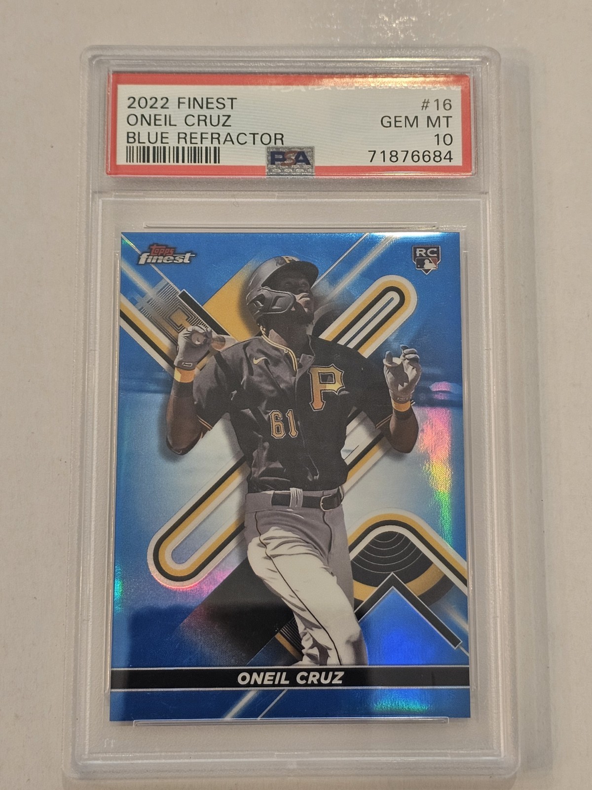 2022 Topps Finest Oneil Cruz Blue Refractor RC/150