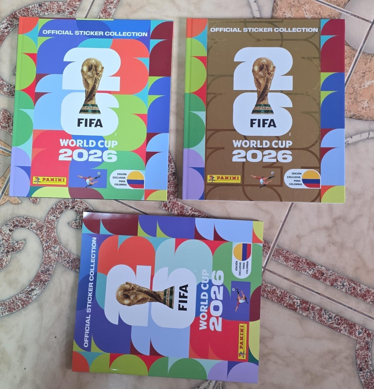 3 ALBUM EMPTY PANINI WORLD CUP 2026 EDITION COLOMBIA SOFT, HARD NORMAL & GOLD