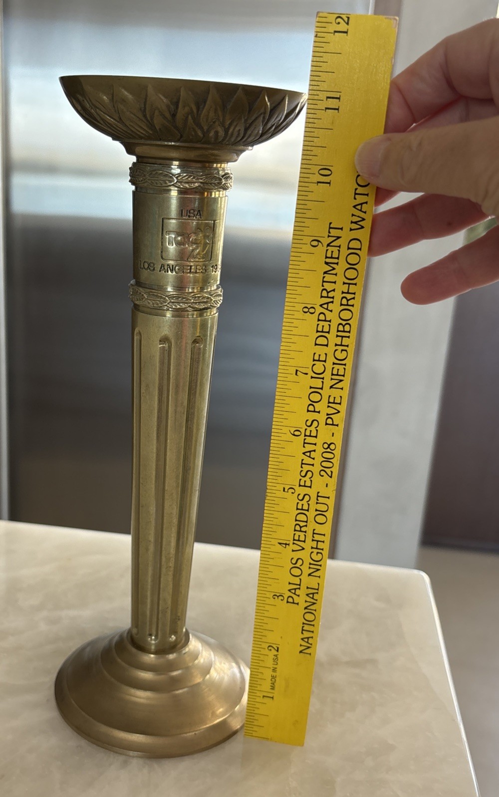 Rare Vintage 1984 Olympic Games Los Angeles TOC Brass Torch Candlestick Holder