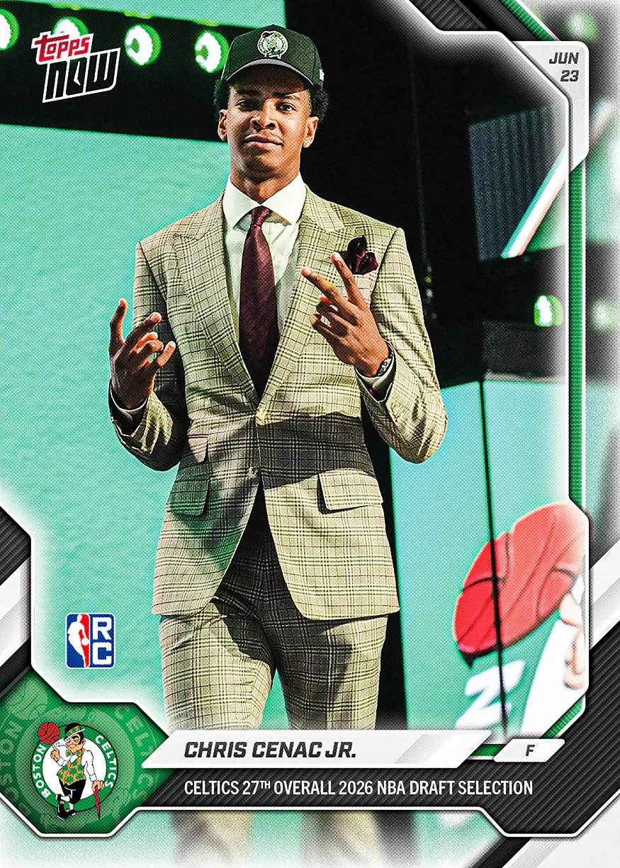 Chris Cenac Jr. RC Draft 27th Celtics 2025-26 NBA Topps NOW – Card CCEN Presale