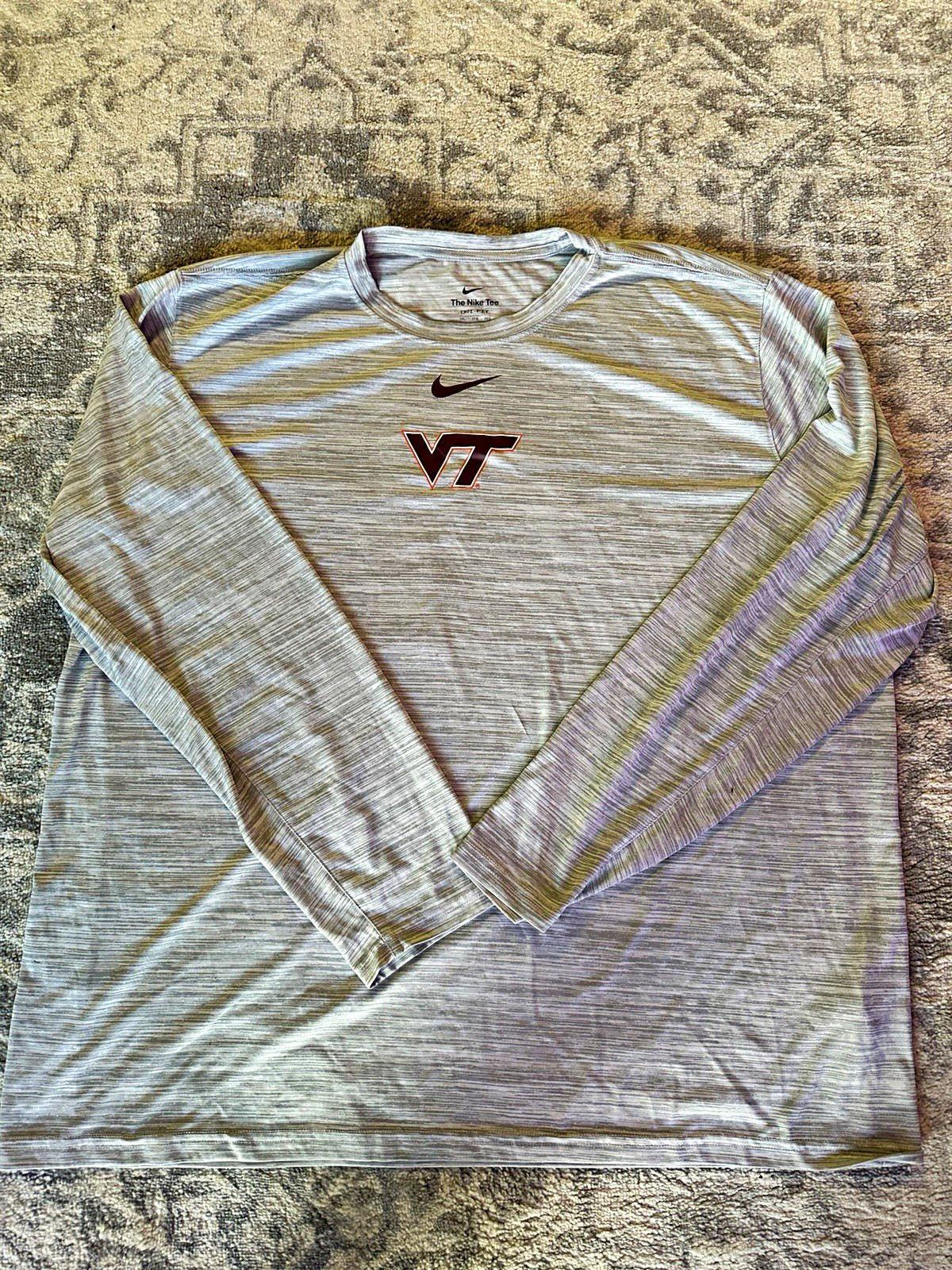 Nike Virginia Tech Hokies Dri-FIT Gray Long Sleeve Shirt 3XL