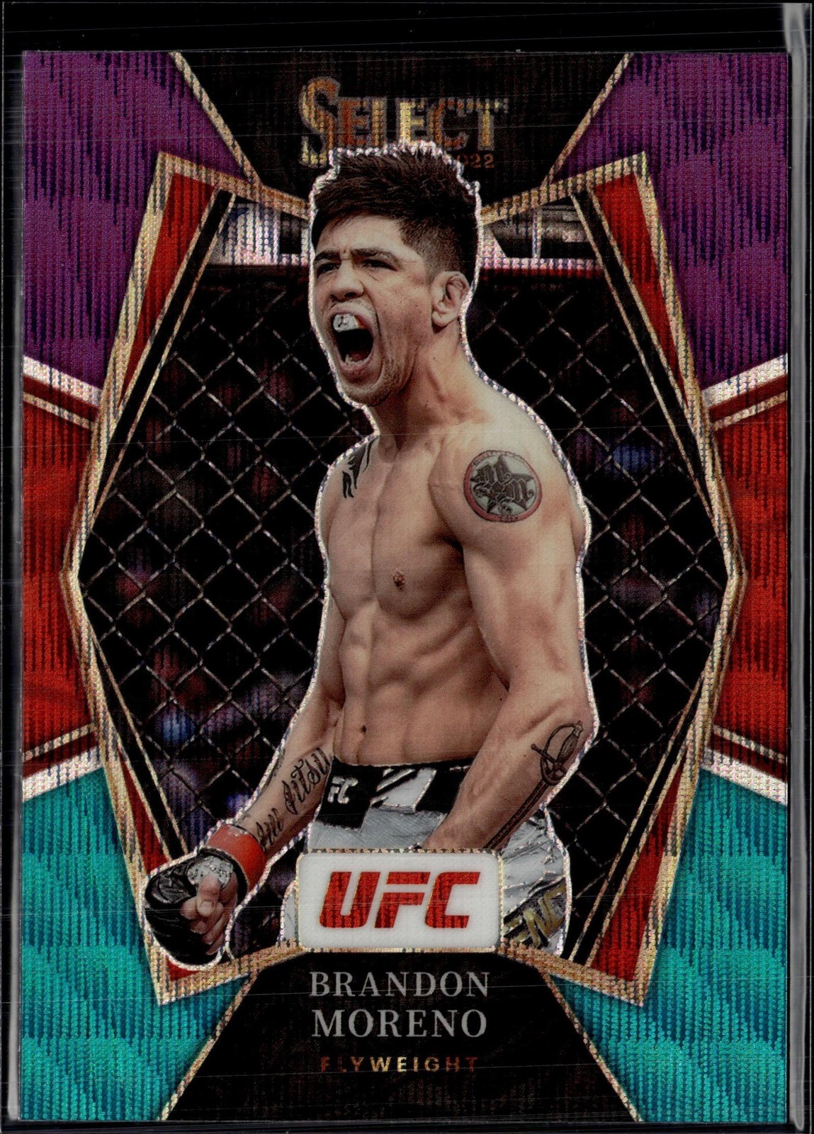 2022 Panini Select UFC #191 Brandon Moreno Tri-Color Prizm