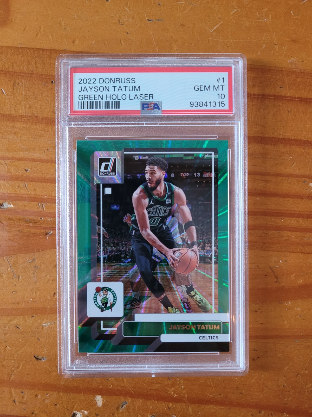 2022-23 Donruss #1 Jayson Tatum Green Holo Laser PSA 10 Gem Mint